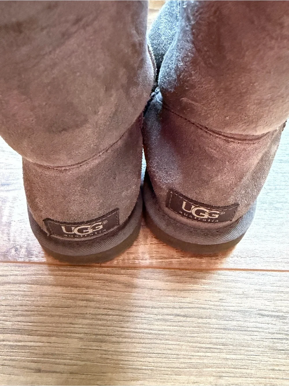 UGG Women's Short Shearling-Lined Suede Boots in Gray